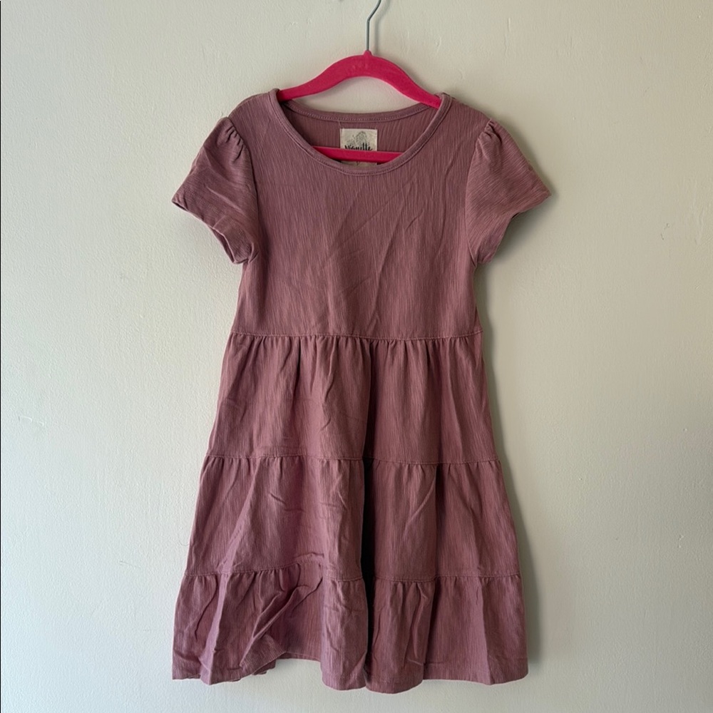 Pink Puff Sleeve Casual Sundress